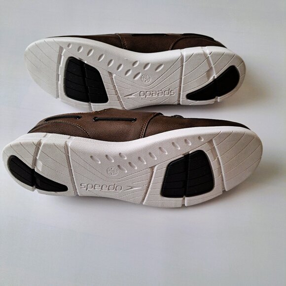 Speedo 2 Pair Mens (13D) Port Lightweight Top Sider Boat Shoes | Brown & Black - Picture 7 of 8